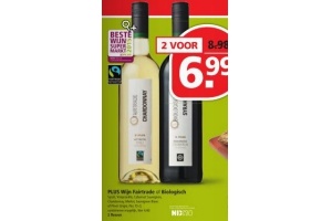 plus wijn fairtrade of biologisch