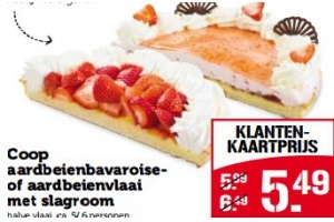 coop aardbeienbavaroiseof aardbeienvlaai met slagroom