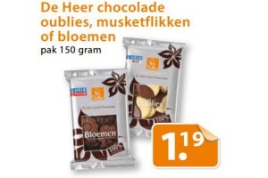 de heer chocolade oublies musketflikken of bloemen