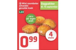 mini roomboter amandel gevulde koek