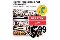 royaal fleecekleed met dierenprint