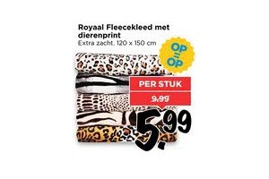 royaal fleecekleed met dierenprint