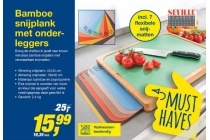 bamboesnijplank met onderleggers