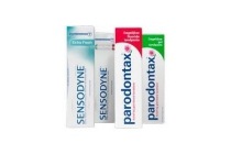 sensodyne en parodontax tandpasta actieverpakking 2x75ml