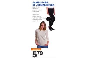 dames shirt of joggingbroek