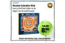 houten kalender klok