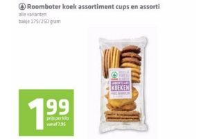 roomboter koek assortiment cups en assorti