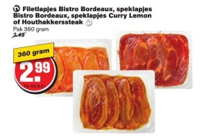 filetlapjes bistro bordeaux speklapjes bistro bordeaux speklapjes curry lemon of houthakkerssteak