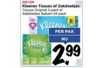 kleenex tissues of zakdoekjes