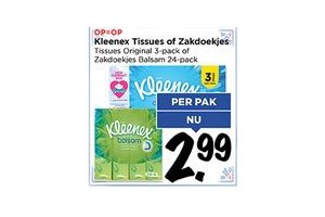 kleenex tissues of zakdoekjes