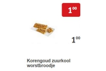 korengoud zuurkool worstbroodje