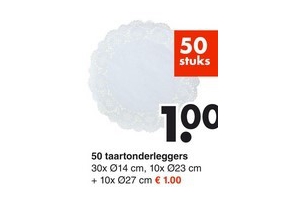 50 taartonderleggers