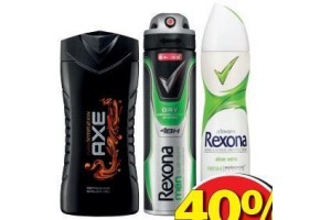 axe douche deodorant of aftershave of rexona deodorant