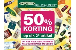 50 korting op elk 2e artikel