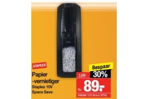 papiervernietiger staples 10v space save