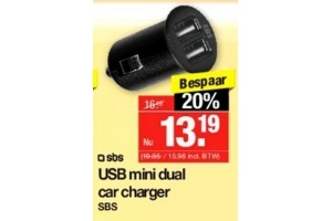 usb mini dual charger