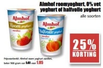 almhof roomyoghurt 0 vet yoghurt of halfvolle yoghurt