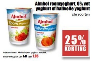 almhof roomyoghurt 0 vet yoghurt of halfvolle yoghurt
