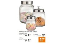 snoeppot met rvs deksel