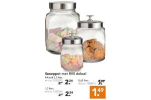 snoeppot met rvs deksel