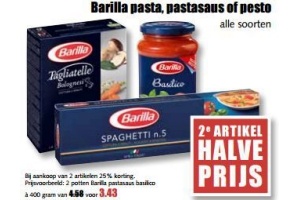 barilla pasta pastasaus of pesto