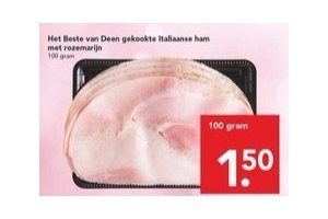 het beste van deen gekookte italiaanse ham met rozemarijn