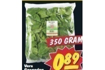 vers gesneden spinazie