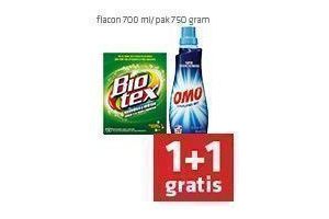 omo wasmiddel of biotex voorwas