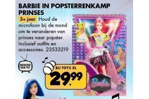 barbie in popsterrenkamp prinses