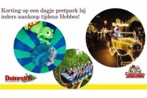 korting op een dagje pretpark bij iedere aankoop tijdens hebbes