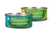 john west tonijnstukken en makreelfilets