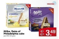 milka daim of philadelphia cake
