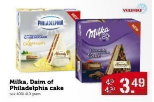 milka daim of philadelphia cake