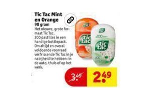 tic tac mint en orange