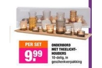 onderbord met theelichthouders