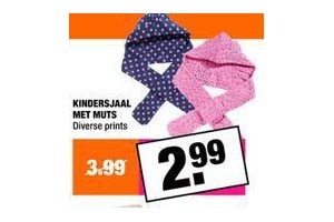 kindersjaal met muts