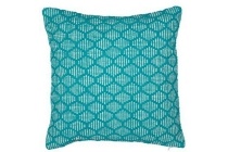 kussen turquoise wit