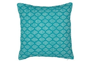 kussen turquoise wit