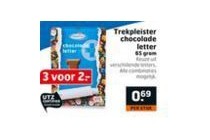 trekpleister chocolade letter