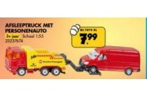 afsleeptruck met auto