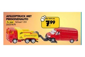 afsleeptruck met auto