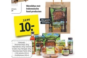 wereldtas met indonesische food producten