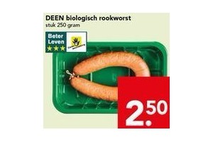 deen biologische rookworst