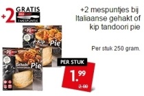 italiaanse gehakt of kip tandoori pie