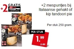 italiaanse gehakt of kip tandoori pie