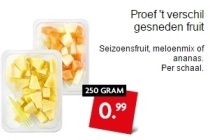 proef t verschil gesneden fruit