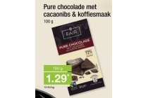 pure chocolade met cacaonibs en amp koffiesmaak