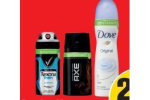 dove axe of rexona compressed deodorant