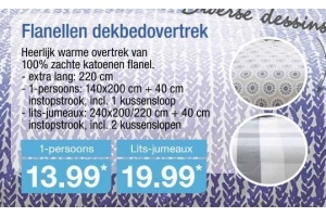 flanellen dekbedovertrek 1 persoons