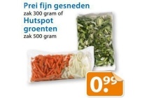 prei fijn gesneden of hutspot groenten